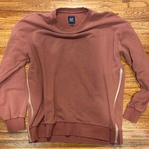 GAP Women's Brown Sweatshirt with Side Zippers